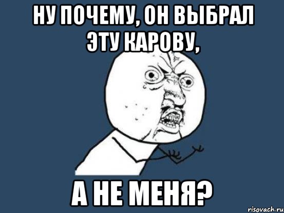 Ну почему, он выбрал эту карову, а не меня?, Мем Ну почему