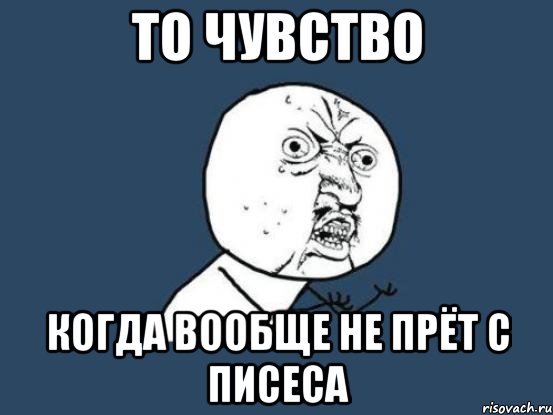 То чувство когда вообще не прёт с писеса, Мем Ну почему