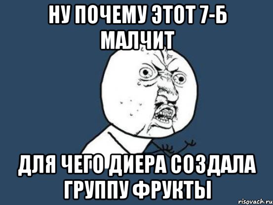 ну почему этот 7-б малчит для чего Диера создала группу фрукты, Мем Ну почему