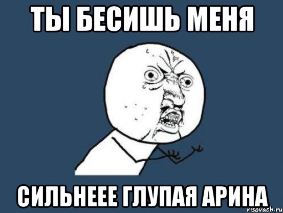 Ты бесишь меня сильнеее глупая Арина, Мем Ну почему