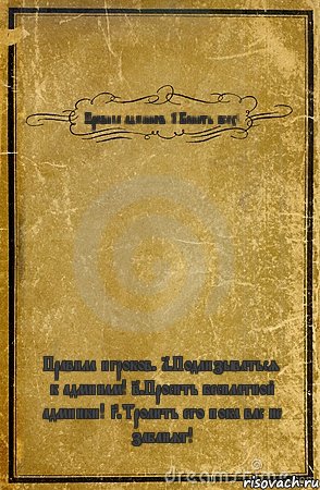 Правила админов. 1.Банить всех! Правила игроков. 1.Подлизываться к админам! 2.Просить бесплатной админки! 3.Тролить его пока вас не забанят!, Комикс обложка книги