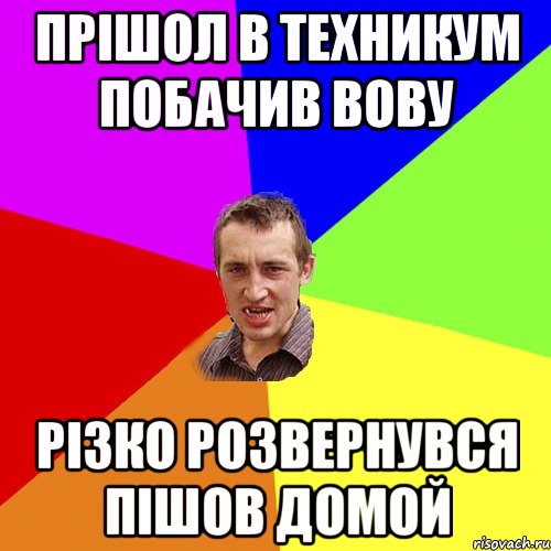 Прішол в техникум побачив вову різко розвернувся пішов домой, Мем Чоткий паца