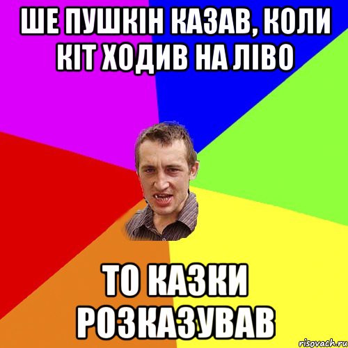 ше пушкін казав, коли кіт ходив на ліво то казки розказував, Мем Чоткий паца