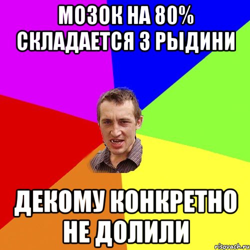 мозок на 80% складается з рыдини декому конкретно не долили, Мем Чоткий паца