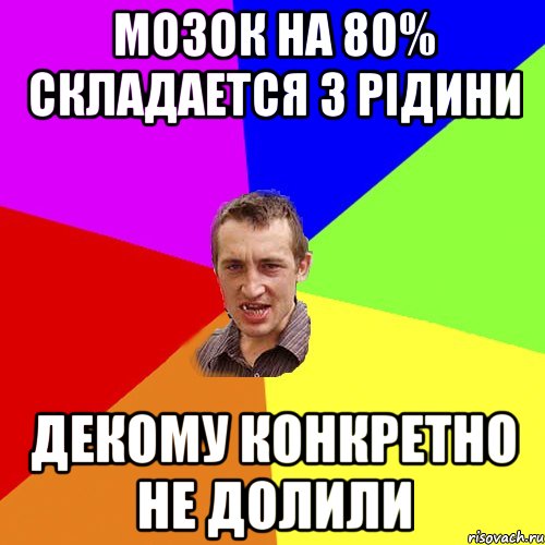 мозок на 80% складается з рідини декому конкретно не долили, Мем Чоткий паца