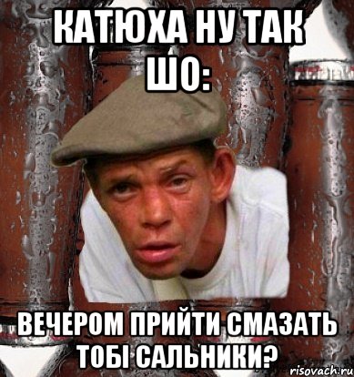 КАТЮХА НУ ТАК ШО: ВЕЧЕРОМ ПРИЙТИ СМАЗАТЬ ТОБІ САЛЬНИКИ?