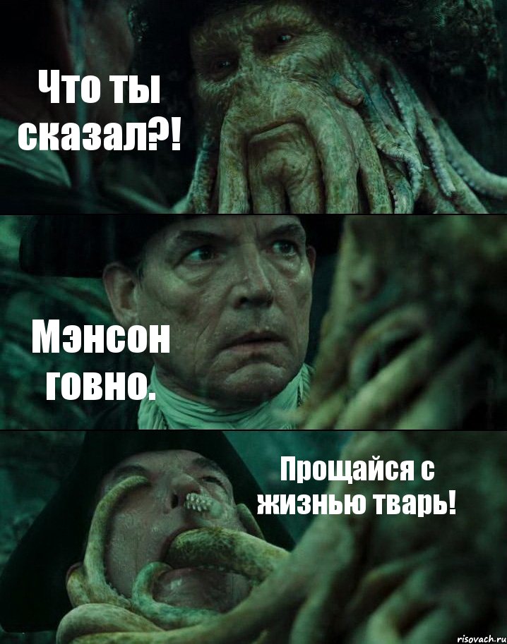 Что ты сказал?! Мэнсон говно. Прощайся с жизнью тварь!, Комикс Пираты Карибского моря