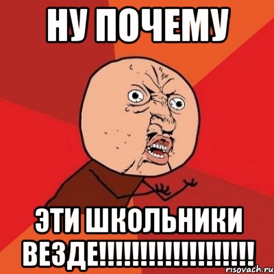 ну почему эти школьники везде!!!!!!!!!!!!!!!!!!!, Мем Почему