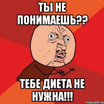 Ты не понимаешь?? Тебе диета не нужна!!!, Мем Почему