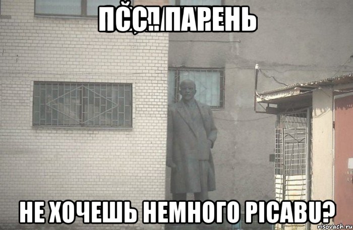 ПСС.. ПАРЕНЬ НЕ ХОЧЕШЬ НЕМНОГО PICABU?, Мем псс парень