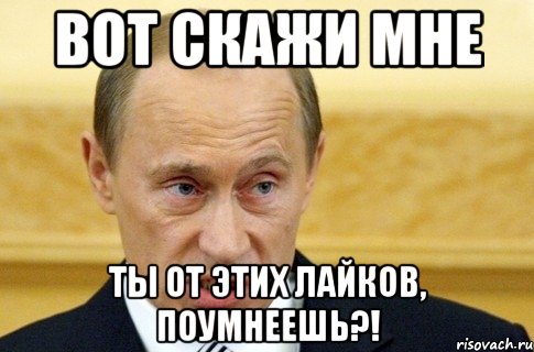 Вот скажи мне ТЫ ОТ ЭТИХ ЛАЙКОВ, поумнеешь?!, Мем путин