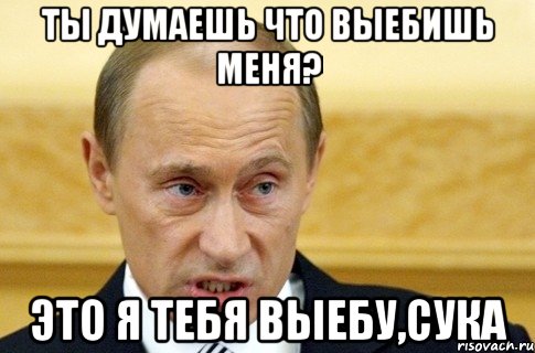 Ты думаешь что выебишь меня? это я тебя выебу,сука, Мем путин