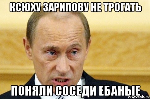 Ксюху Зарипову не трогать поняли соседи ебаные, Мем путин