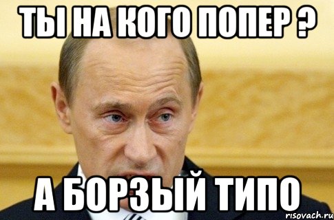 ты на кого попер ? а борзый типо, Мем путин