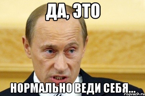 да, это нормально веди себя..., Мем путин