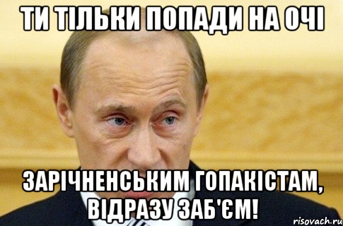 Ти тільки попади на очі зарічненським гопакістам, відразу заб'єм!, Мем путин