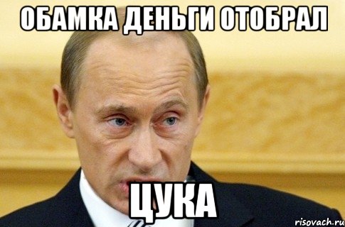 Обамка деньги отобрал цука, Мем путин
