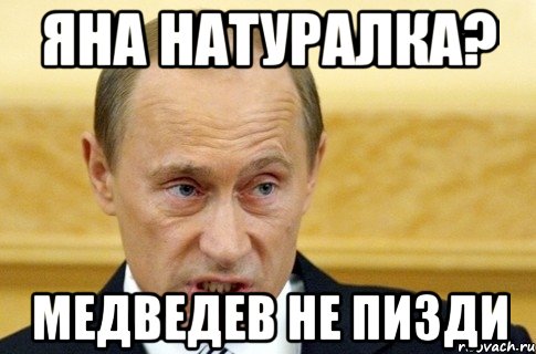 Яна натуралка? Медведев не пизди, Мем путин