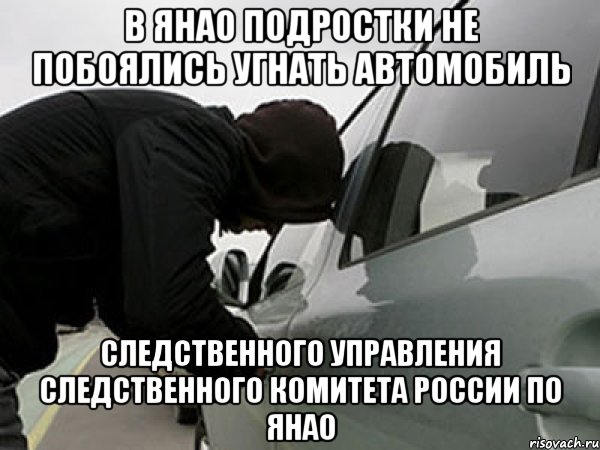 В ЯНАО ПОДРОСТКИ НЕ ПОБОЯЛИСЬ УГНАТЬ АВТОМОБИЛЬ следственного управления Следственного комитета РоссиИ ПО ЯНАО, Мем ПВАИ