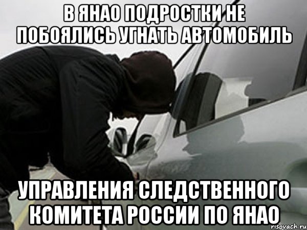 В ЯНАО ПОДРОСТКИ НЕ ПОБОЯЛИСЬ УГНАТЬ АВТОМОБИЛЬ управления Следственного комитета РоссиИ ПО ЯНАО, Мем ПВАИ