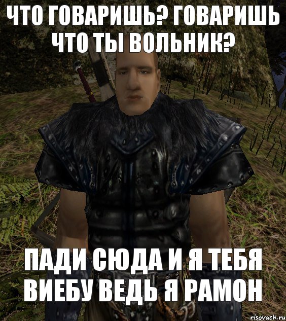 Что говаришь? Говаришь что ты вольник? Пади сюда и я тебя виебу ведь я Рамон, Комикс Рамон