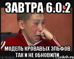 завтра 6.0.2 модель кровавых эльфов так и не обновили, Мем  Сашок Фокин