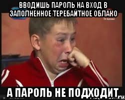 Вводишь пароль на вход в заполненное теребайтное облако а пароль не подходит, Мем  Сашок Фокин