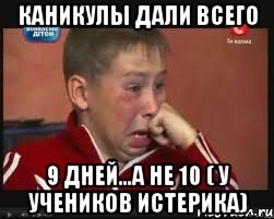 Каникулы дали всего 9 дней...а не 10 ( у учеников истерика), Мем  Сашок Фокин