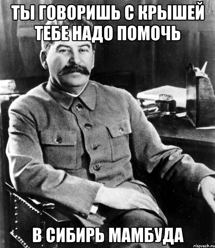 ты говоришь с крышей тебе надо помочь в сибирь мамбуда, Мем  иосиф сталин