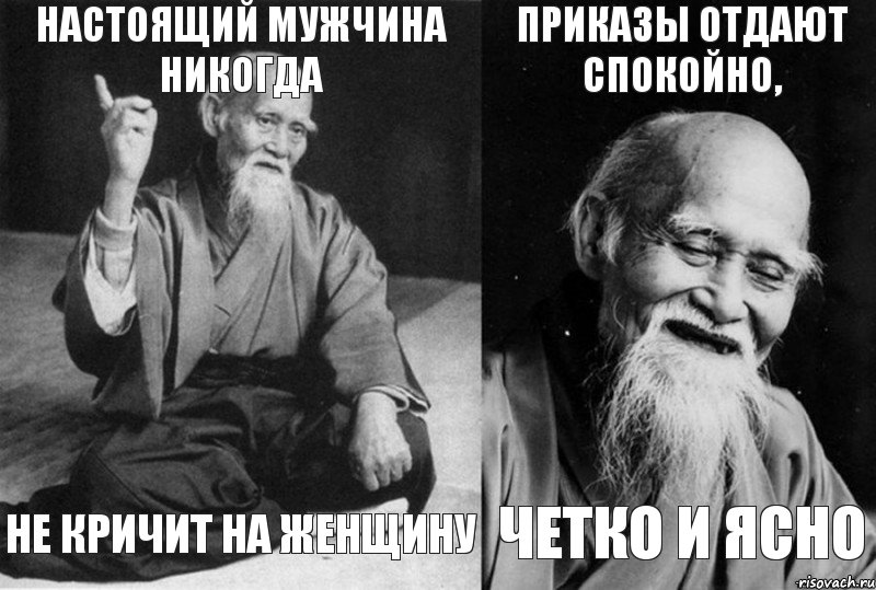 настоящий мужчина никогда не кричит на женщину приказы отдают спокойно, четко и ясно, Комикс Мудрец-монах (4 зоны)