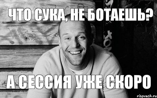 ЧТО СУКА, НЕ БОТАЕШЬ? А СЕССИЯ УЖЕ СКОРО, Мем  Стэтхэм