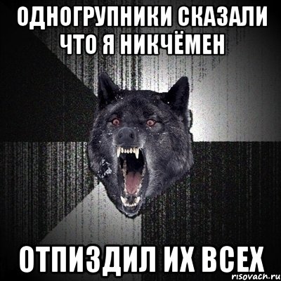 Одногрупники сказали что я никчёмен Отпиздил их всех, Мем Сумасшедший волк