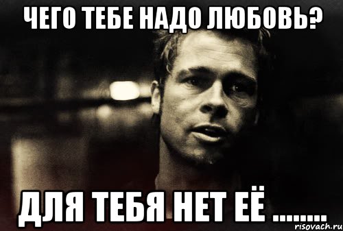 Чего тебе надо Любовь? Для тебя нет её ........, Мем Тайлер