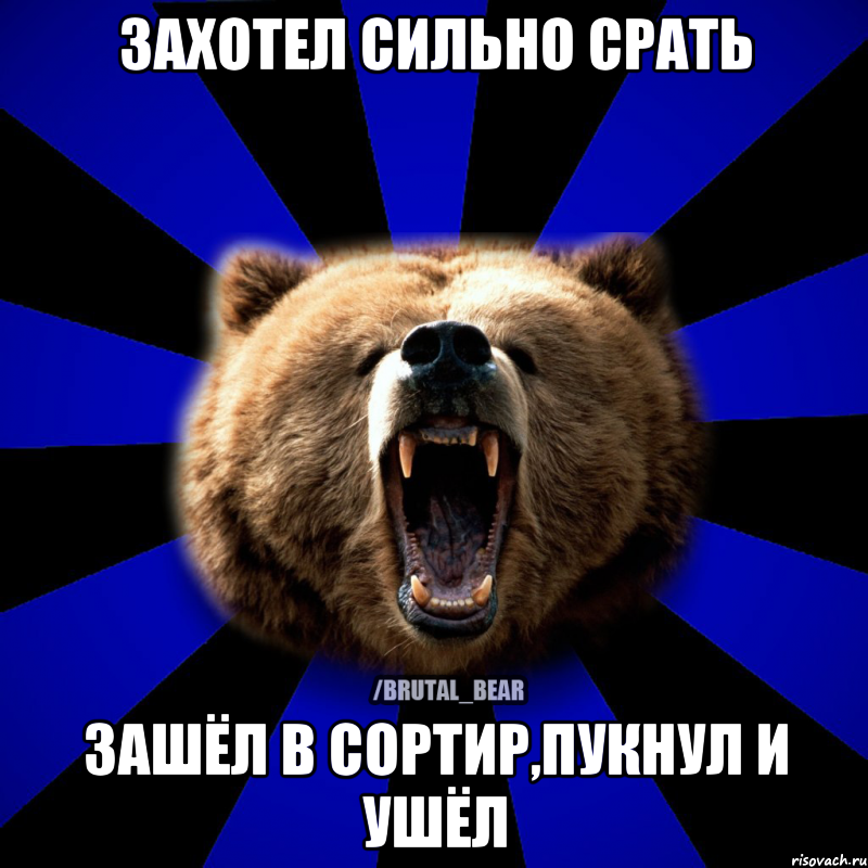 Захотел сильно срать Зашёл в сортир,пукнул и ушёл