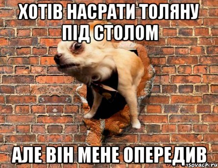 Хотів насрати Толяну під столом але він мене опередив