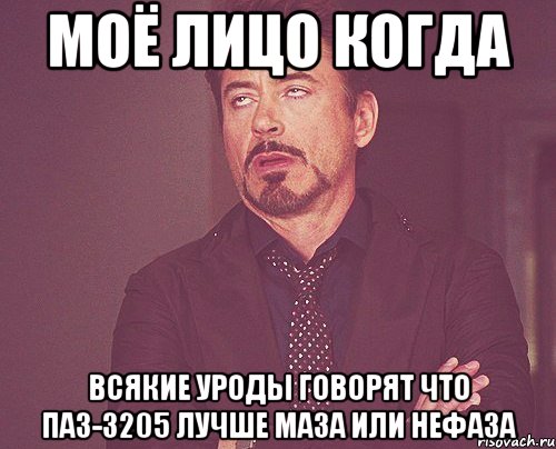 МОЁ ЛИЦО КОГДА ВСЯКИЕ УРОДЫ ГОВОРЯТ ЧТО ПАЗ-3205 ЛУЧШЕ МАЗА ИЛИ НЕФАЗА, Мем твое выражение лица