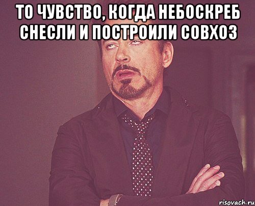 То чувство, когда небоскреб снесли и построили совхоз , Мем твое выражение лица