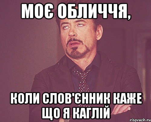 МОЄ ОБЛИЧЧЯ, КОЛИ СЛОВ'ЄННИК КАЖЕ ЩО Я КАГЛІЙ, Мем твое выражение лица