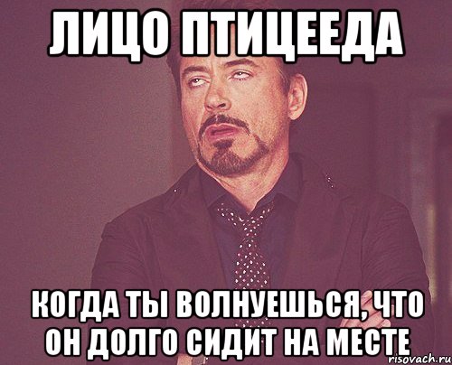 Лицо птицееда Когда ты волнуешься, что он долго сидит на месте, Мем твое выражение лица