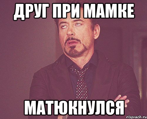 Друг при мамке матюкнулсЯ, Мем твое выражение лица