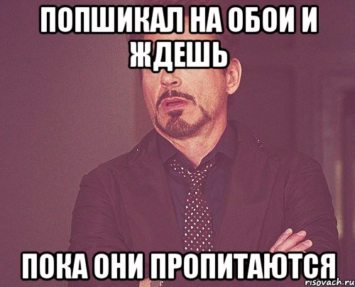 попшикал на обои и ждешь пока они пропитаются, Мем твое выражение лица