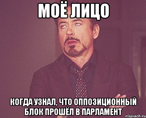 Моё лицо Когда узнал, что Оппозиционный блок прошёл в парламент, Мем твое выражение лица