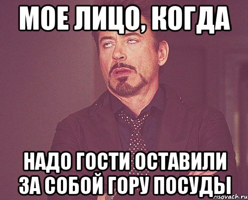 Мое лицо, когда надо гости оставили за собой гору посуды, Мем твое выражение лица