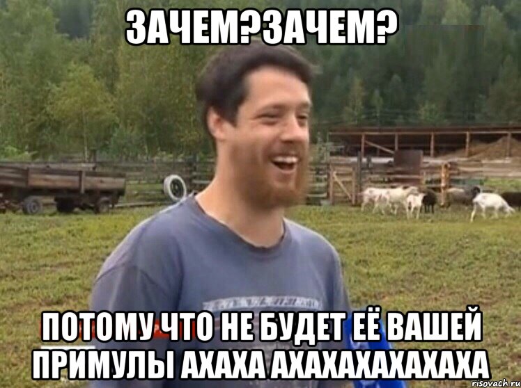 Зачем?Зачем? Потому что не будет её вашей Примулы АХАХА АХАХАХАХАХАХА, Мем  Веселый молочник Джастас Уолкер