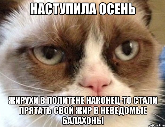 Наступила осень жирухи в политене наконец-то стали прятать свой жир в неведомые балахоны, Мем весна хуесна