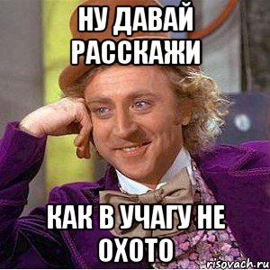 Ну давай расскажи как в учагу не охото
