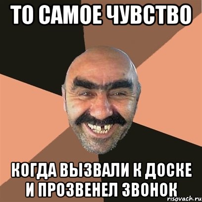 То самое чувство Когда вызвали к доске и прозвенел звонок, Мем Я твой дом труба шатал