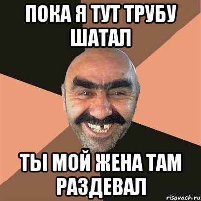 пока я тут трубу шатал ты мой жена там раздевал