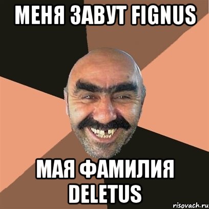 меня завут fignus мая фамилия deletus, Мем Я твой дом труба шатал