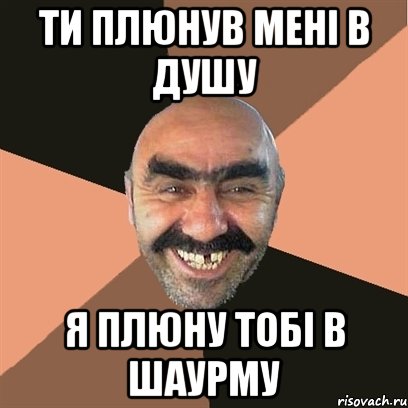 Ти плюнув мені в душу Я плюну тобі в шаурму, Мем Я твой дом труба шатал